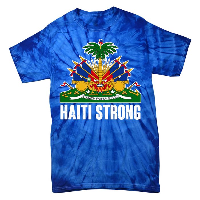 Haiti Strong Flag Symbol Logo Tie-Dye T-Shirt