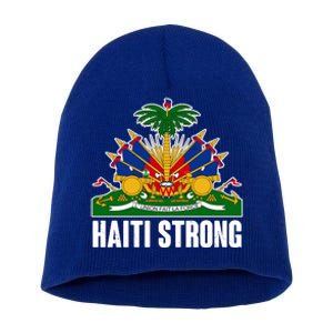 Haiti Strong Flag Symbol Logo Short Acrylic Beanie