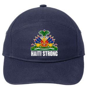 Haiti Strong Flag Symbol Logo 7-Panel Snapback Hat