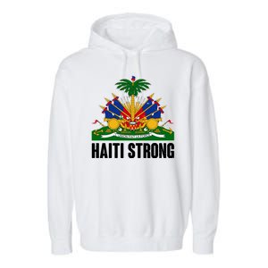 Haiti Strong Flag Symbol Logo Garment-Dyed Fleece Hoodie