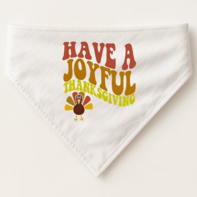 Have A Joyful Thanksgiving Cute Holiday USA-Made Doggie Bandana