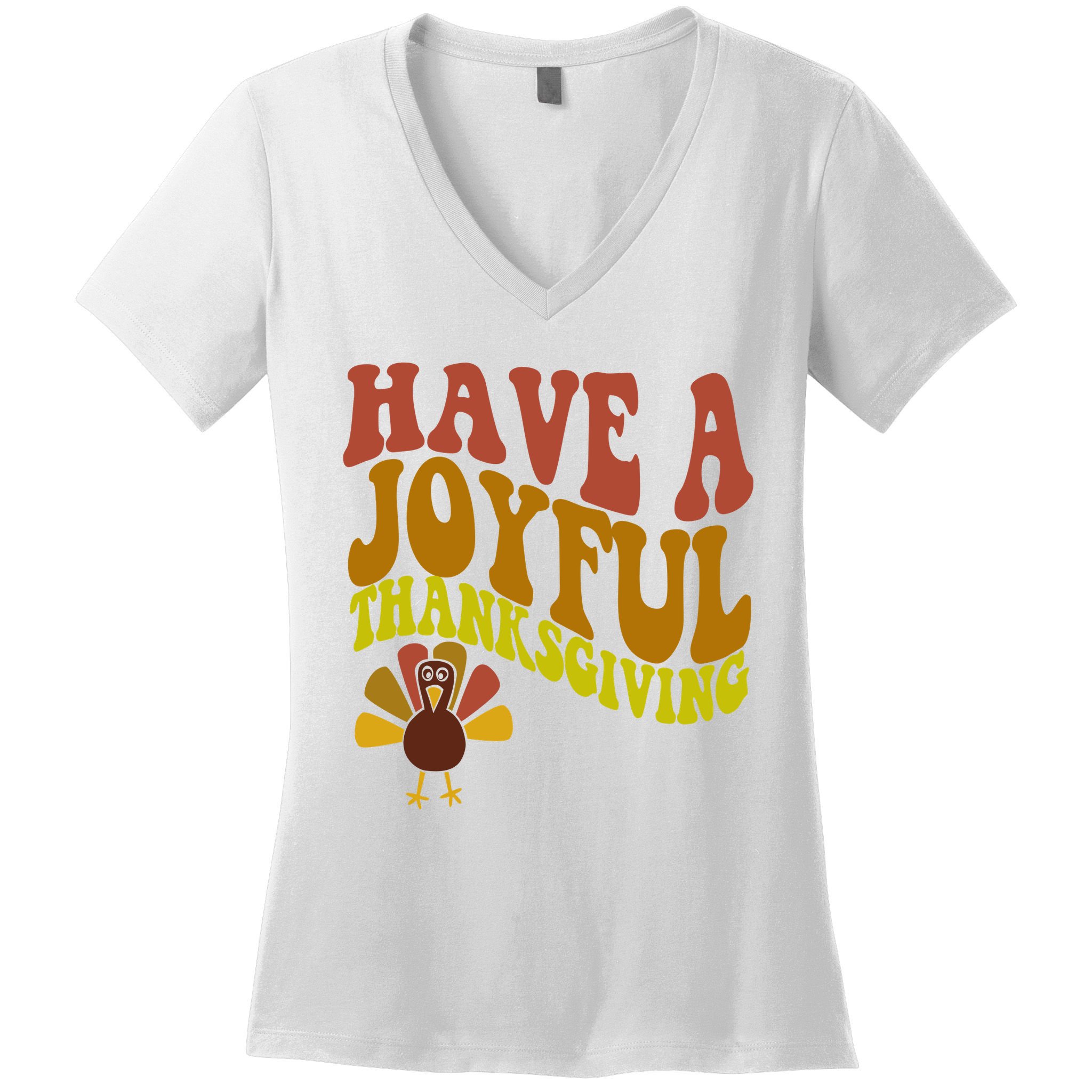 Have A Joyful Thanksgiving Cute Holiday Women's V-Neck T-Shirt