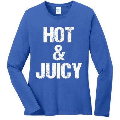 Hot And Juicy Bbq Grill Barbecue Gift Ladies Long Sleeve Shirt