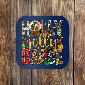 Holly A Jolly Babe Merry Christmas Matching Family Pajamas Coaster