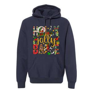 Holly A Jolly Babe Merry Christmas Matching Family Pajamas Premium Hoodie