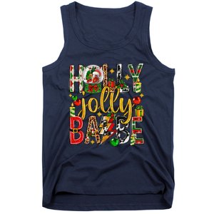 Holly A Jolly Babe Merry Christmas Matching Family Pajamas Tank Top