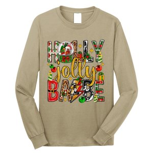 Holly A Jolly Babe Merry Christmas Matching Family Pajamas Long Sleeve Shirt