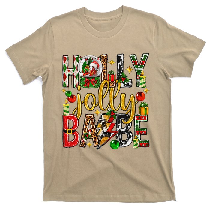 Holly A Jolly Babe Merry Christmas Matching Family Pajamas T-Shirt