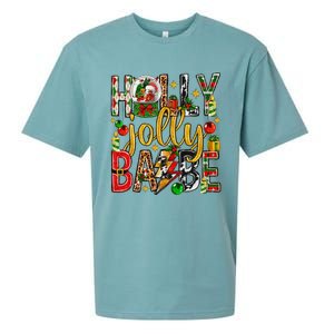 Holly A Jolly Babe Merry Christmas Matching Family Pajamas Sueded Cloud Jersey T-Shirt