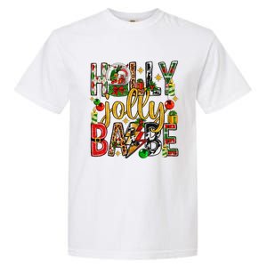 Holly A Jolly Babe Merry Christmas Matching Family Pajamas Garment-Dyed Heavyweight T-Shirt