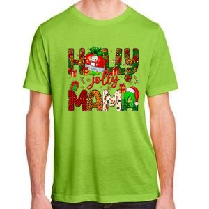 Holly A Jolly Mama Merry Christmas Matching Family Pajamas Adult ChromaSoft Performance T-Shirt