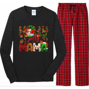 Holly A Jolly Mama Merry Christmas Matching Family Pajamas Long Sleeve Pajama Set