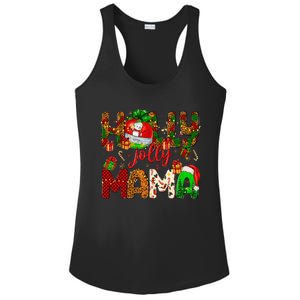 Holly A Jolly Mama Merry Christmas Matching Family Pajamas Ladies PosiCharge Competitor Racerback Tank