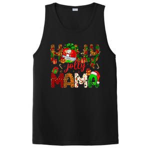 Holly A Jolly Mama Merry Christmas Matching Family Pajamas PosiCharge Competitor Tank