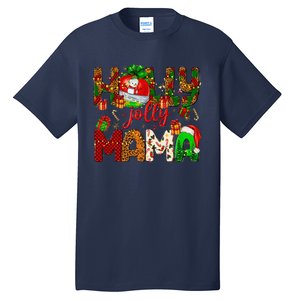 Holly A Jolly Mama Merry Christmas Matching Family Pajamas Tall T-Shirt