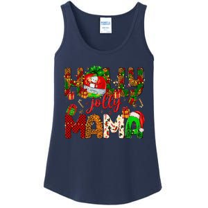 Holly A Jolly Mama Merry Christmas Matching Family Pajamas Ladies Essential Tank