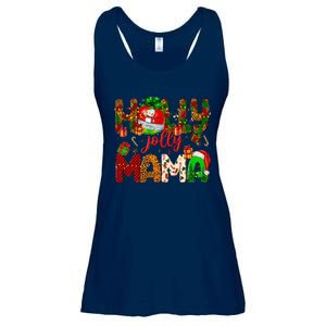 Holly A Jolly Mama Merry Christmas Matching Family Pajamas Ladies Essential Flowy Tank