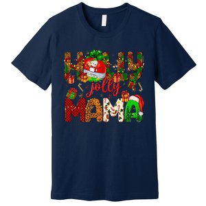 Holly A Jolly Mama Merry Christmas Matching Family Pajamas Premium T-Shirt