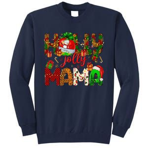 Holly A Jolly Mama Merry Christmas Matching Family Pajamas Tall Sweatshirt