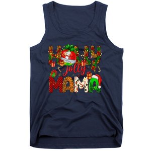 Holly A Jolly Mama Merry Christmas Matching Family Pajamas Tank Top