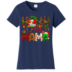 Holly A Jolly Mama Merry Christmas Matching Family Pajamas Women's T-Shirt