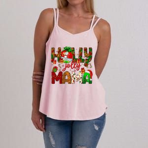 Holly A Jolly Mama Merry Christmas Matching Family Pajamas Women's Strappy Tank