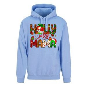 Holly A Jolly Mama Merry Christmas Matching Family Pajamas Unisex Surf Hoodie