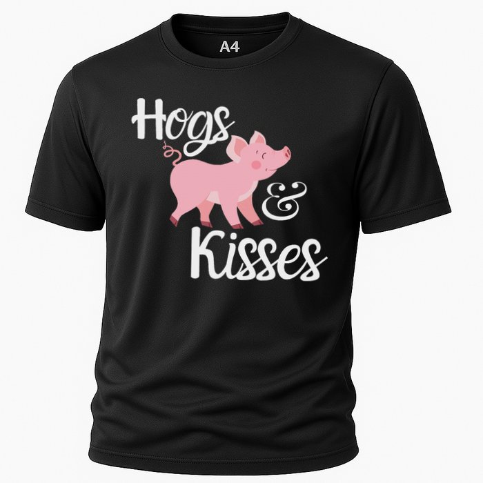 Hogs And Kisses Cute Pig Cooling Performance Crew T-Shirt