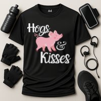 Hogs And Kisses Cute Pig Cooling Performance Crew T-Shirt