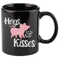 Hogs And Kisses Cute Pig 11oz C Handle Ceramic Mug