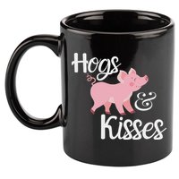 Hogs And Kisses Cute Pig 11oz C Handle Ceramic Mug