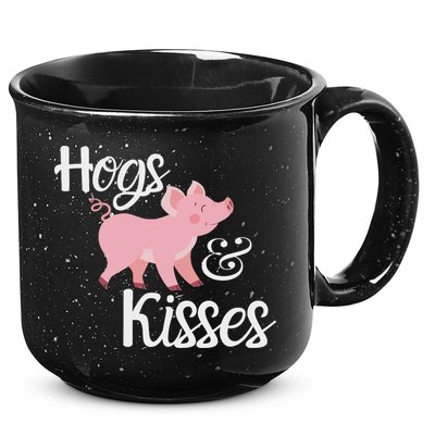 Hogs And Kisses Cute Pig 15oz Campfire Ceramic Mug