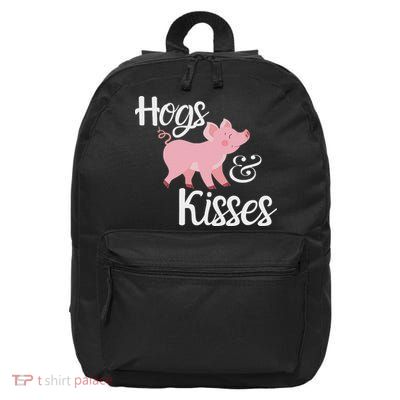 Hogs And Kisses Cute Pig 16 in Basic Backpack