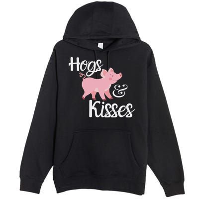 Hogs And Kisses Cute Pig Premium Pullover Hoodie