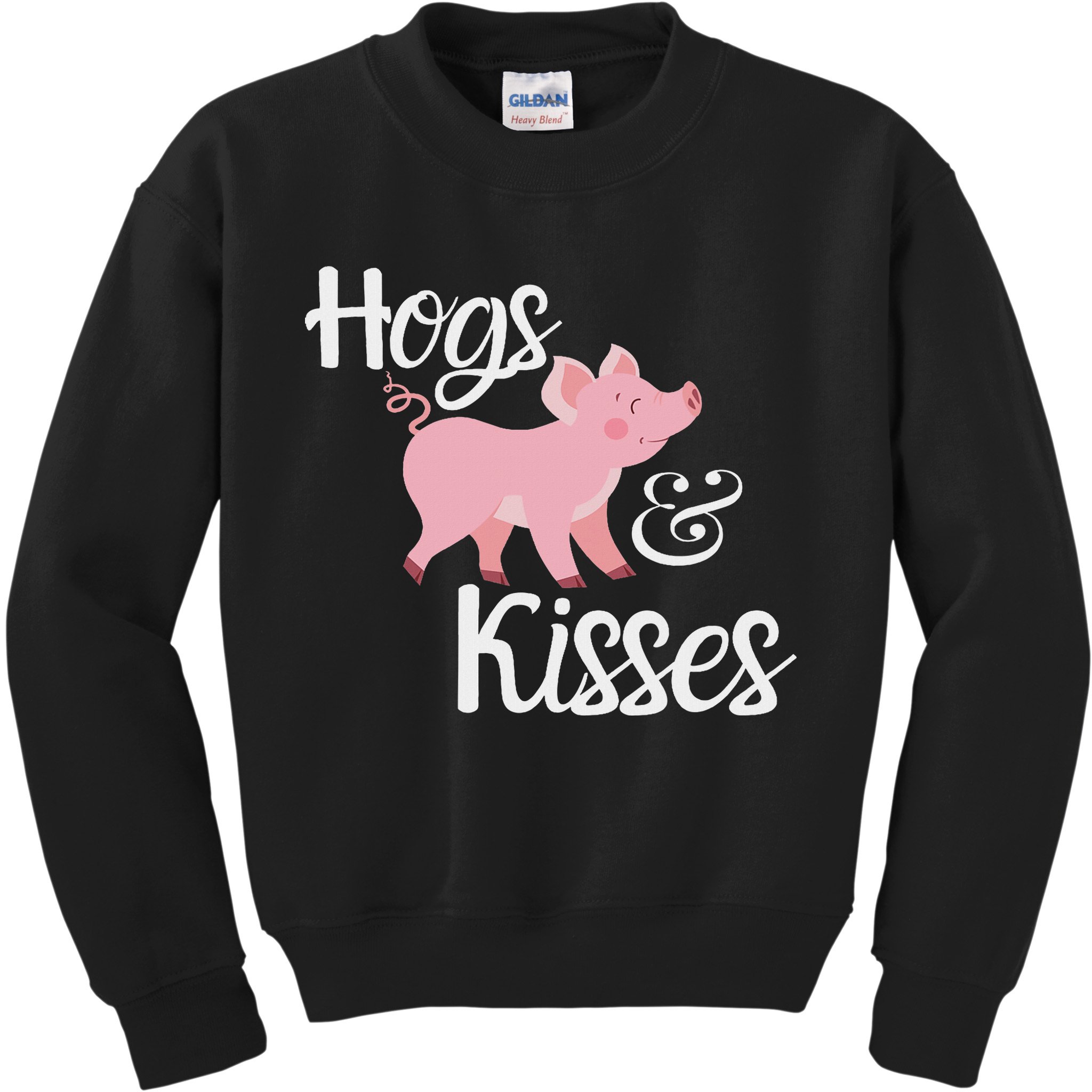 Hogs And Kisses Cute Pig Kids Sweatshirt