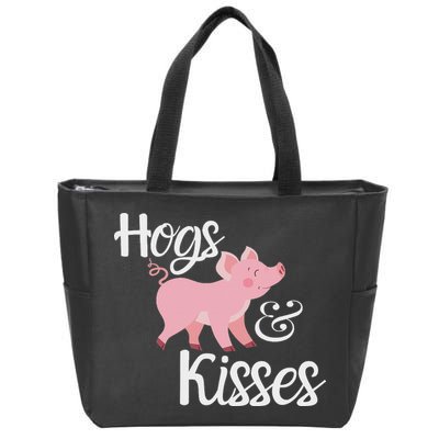 Hogs And Kisses Cute Pig Zip Tote Bag