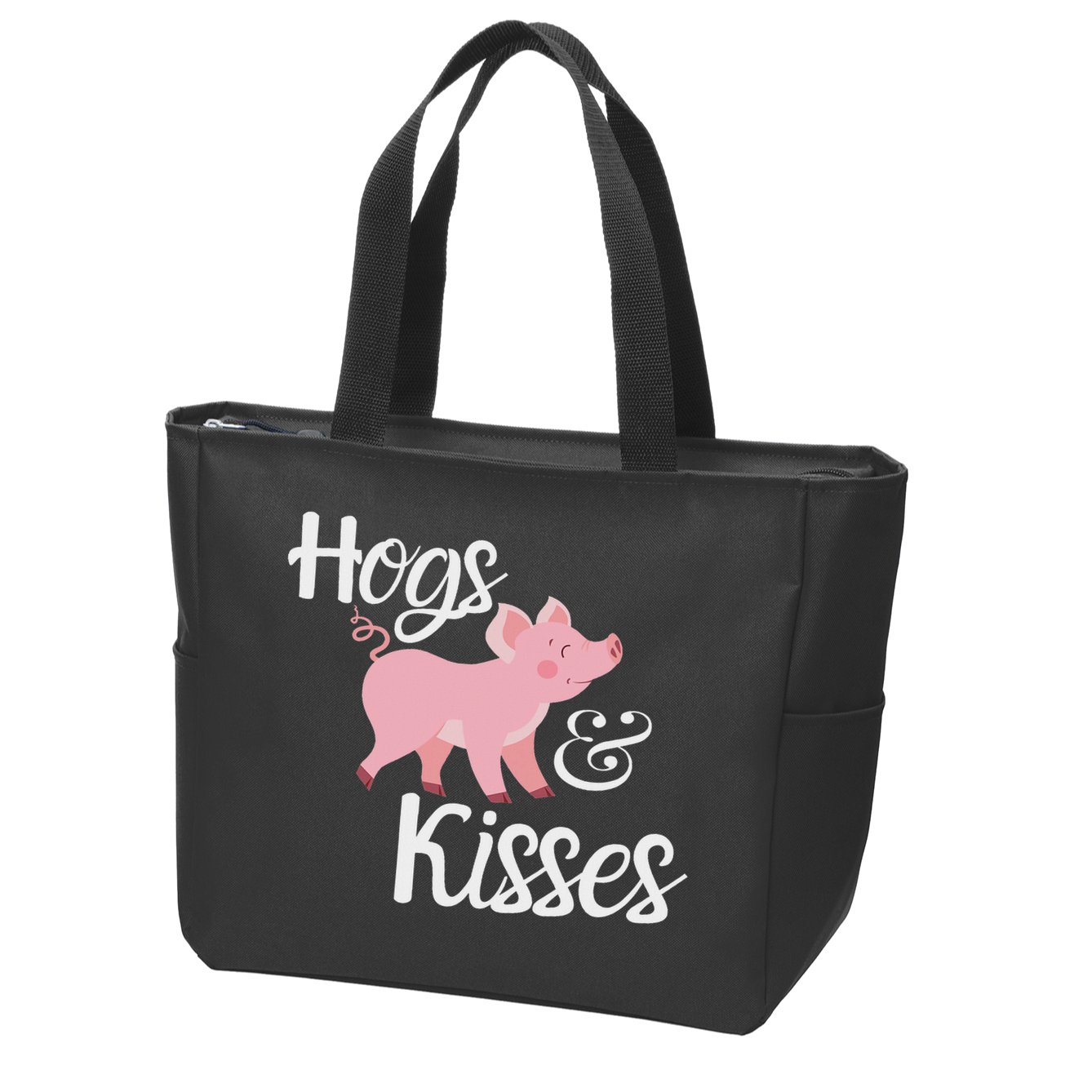 Hogs And Kisses Cute Pig Zip Tote Bag