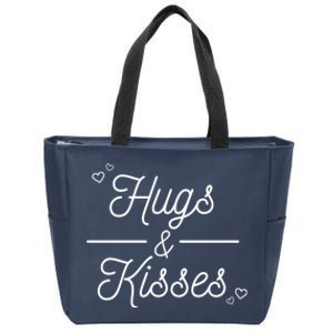 Hugs And Kisses Valentine Zip Tote Bag