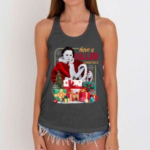 Have A Killer Christmas Myers Christmas Women's Knotted Racerback Tank