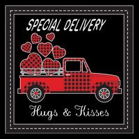 Hugs And Kisses Special Delivery Truck Happy Valentines Day Drawstring Bag