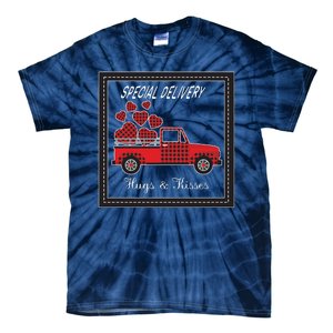 Hugs And Kisses Special Delivery Truck Happy Valentines Day Tie-Dye T-Shirt