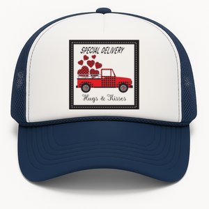 Hugs And Kisses Special Delivery Truck Happy Valentines Day Trucker Hat