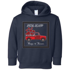 Hugs And Kisses Special Delivery Truck Happy Valentines Day Toddler Hoodie