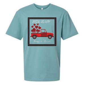 Hugs And Kisses Special Delivery Truck Happy Valentines Day Sueded Cloud Jersey T-Shirt