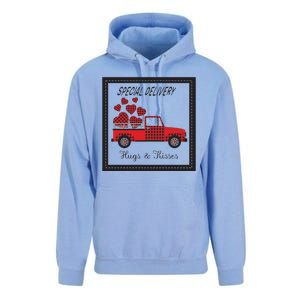 Hugs And Kisses Special Delivery Truck Happy Valentines Day Unisex Surf Hoodie