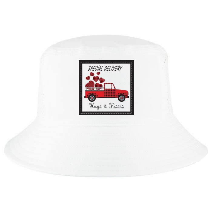 Hugs And Kisses Special Delivery Truck Happy Valentines Day Cool Comfort Performance Bucket Hat