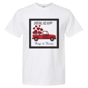 Hugs And Kisses Special Delivery Truck Happy Valentines Day Garment-Dyed Heavyweight T-Shirt