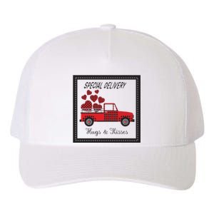 Hugs And Kisses Special Delivery Truck Happy Valentines Day Yupoong Adult 5-Panel Trucker Hat