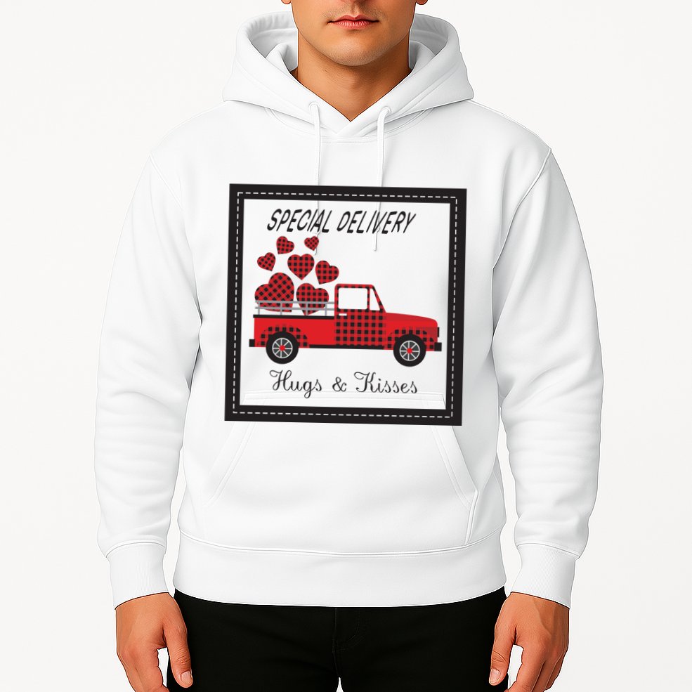 Hugs And Kisses Special Delivery Truck Happy Valentines Day Hoodie