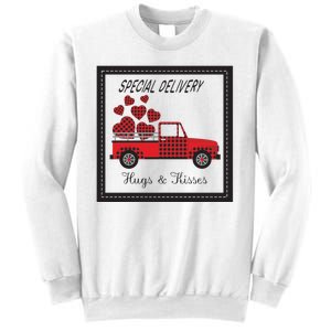 Hugs And Kisses Special Delivery Truck Happy Valentines Day Sweatshirt